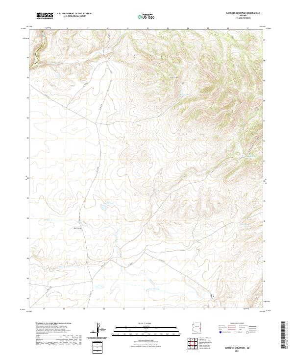 Sawbuck Mountain, AZ — USGS 7.5-minute topo (2021)