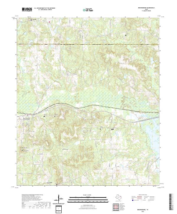 Brownsboro, TX — USGS 7.5-minute topo (2022)