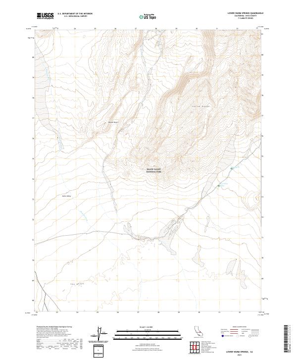 Lower Warm Springs, CA — USGS 7.5-minute topo (2021)