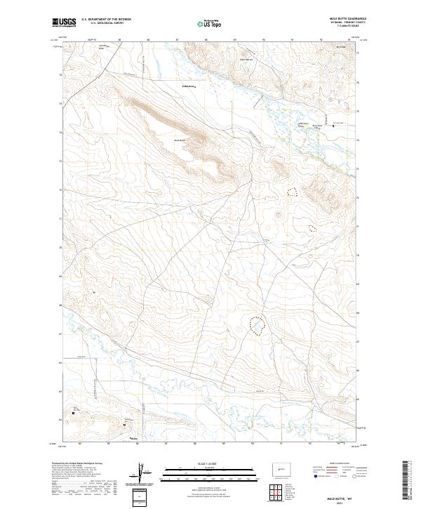 Mule Butte, WY — USGS 7.5-minute topo (2021)