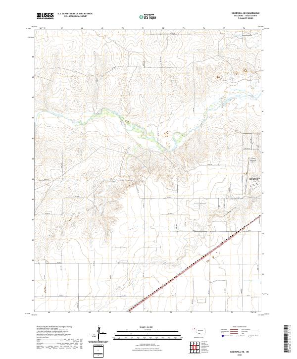Goodwell NE, OK — USGS 7.5-minute topo (2022)