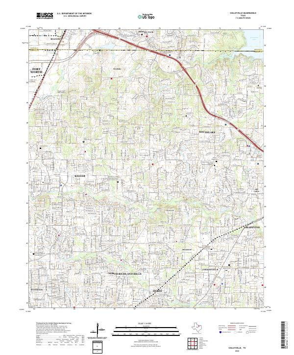 Colleyville, TX — USGS 7.5-minute topo (2022)