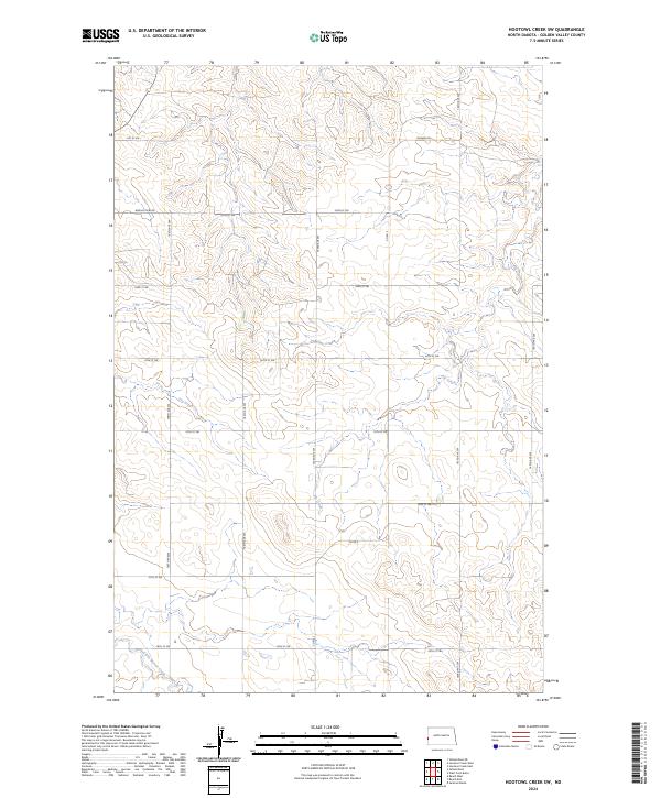 Hootowl Creek SW, ND — USGS 7.5-minute topo (2024)