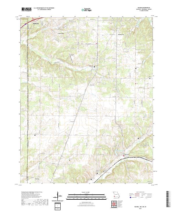 Racine, MO-OK-KS — USGS 7.5-minute topo (2021)