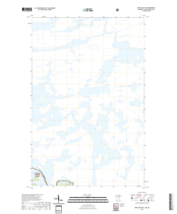 Iron Lake OE N, MN-ON — USGS 7.5-minute topo (2022)