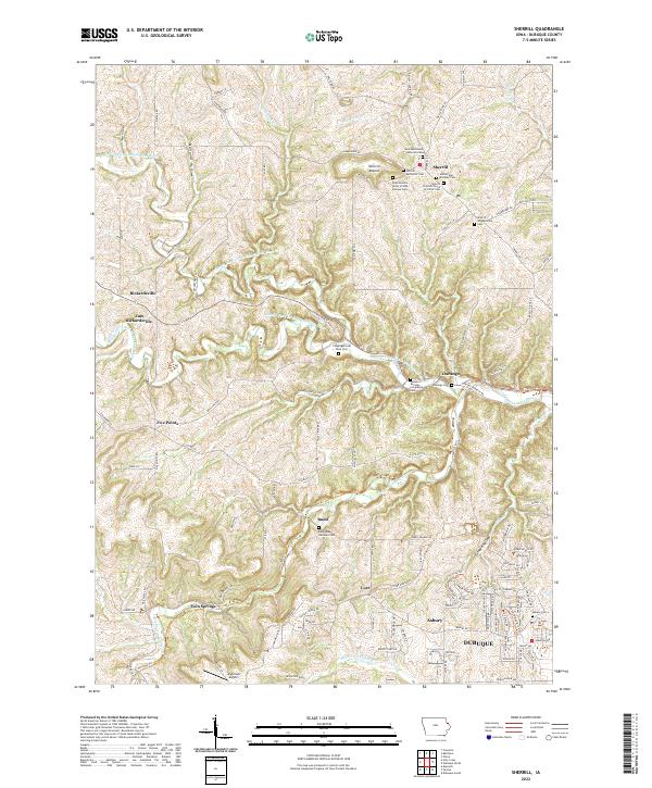 Sherrill, IA — USGS 7.5-minute topo (2022)