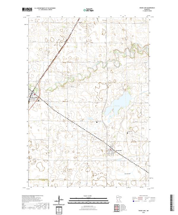 Wood Lake, MN — USGS 7.5-minute topo (2022)