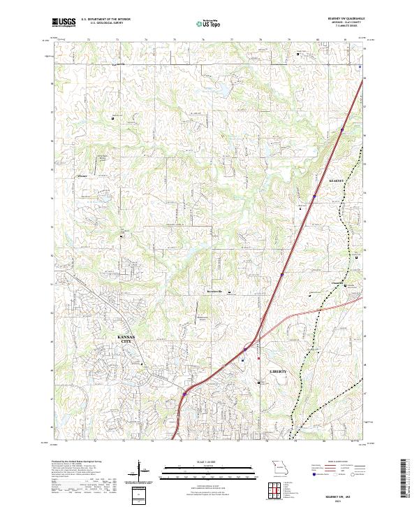 Kearney SW, MO — USGS 7.5-minute topo (2021)