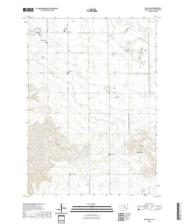 Bijou Hills, SD — USGS 7.5-minute topo (2021)