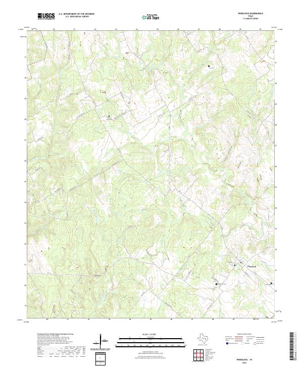 Wheelock, TX — USGS 7.5-minute topo (2022)