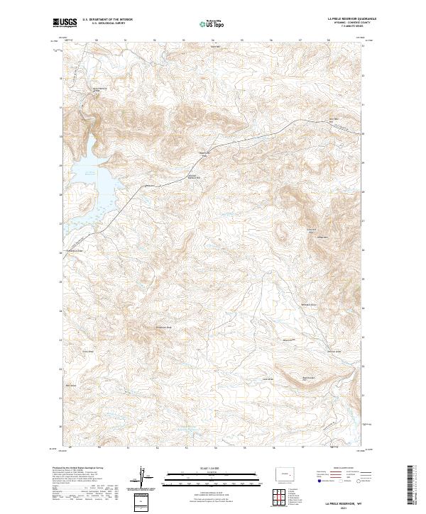 La Prele Reservoir, WY — USGS 7.5-minute topo (2021)