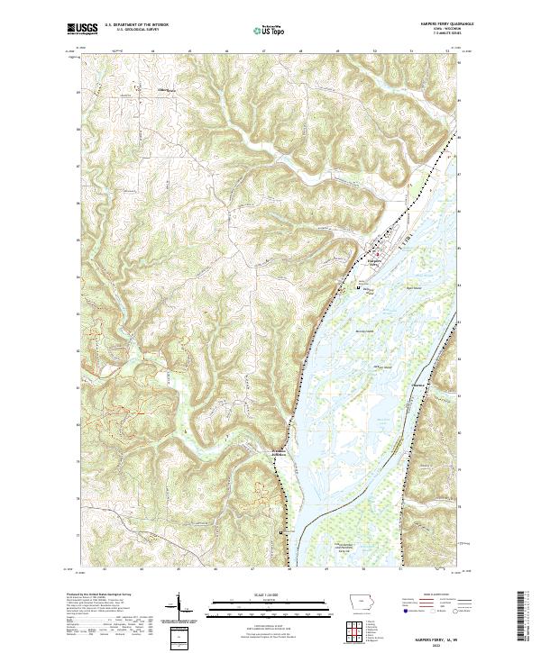 Harpers Ferry, IA-WI — USGS 7.5-minute topo (2022)