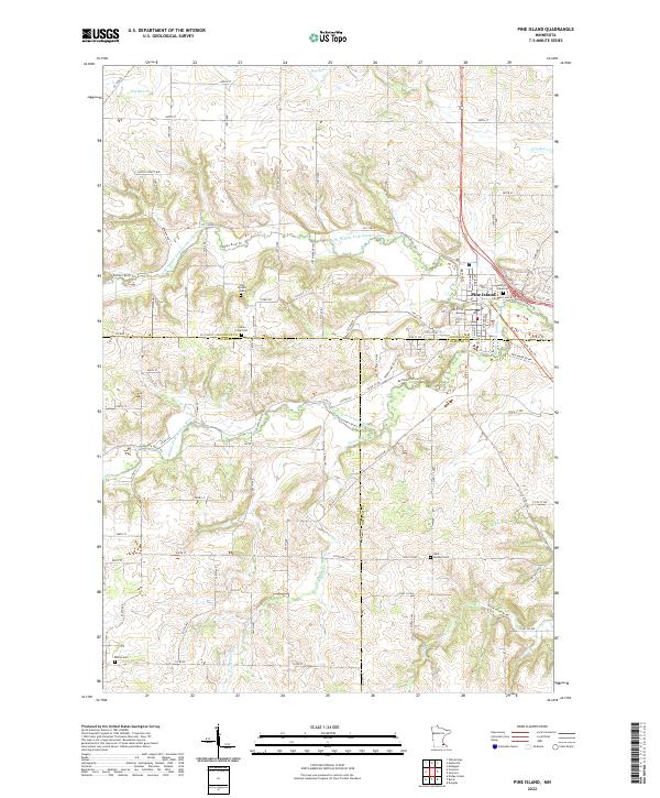 Pine Island, MN — USGS 7.5-minute topo (2022)