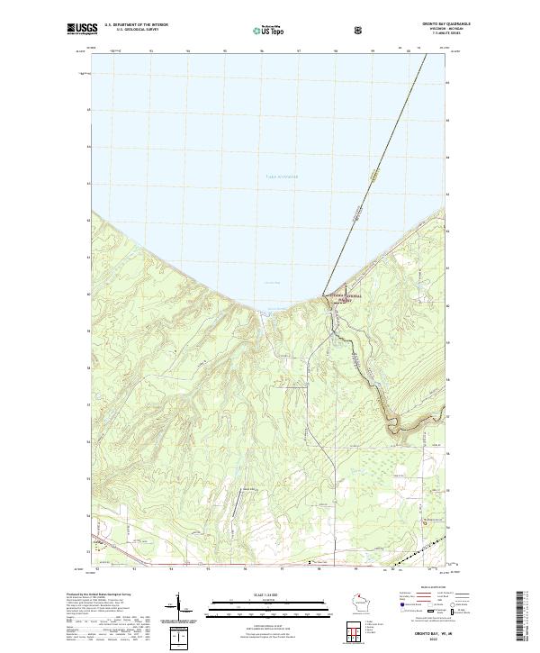 Oronto Bay, WI-MI — USGS 7.5-minute topo (2022)
