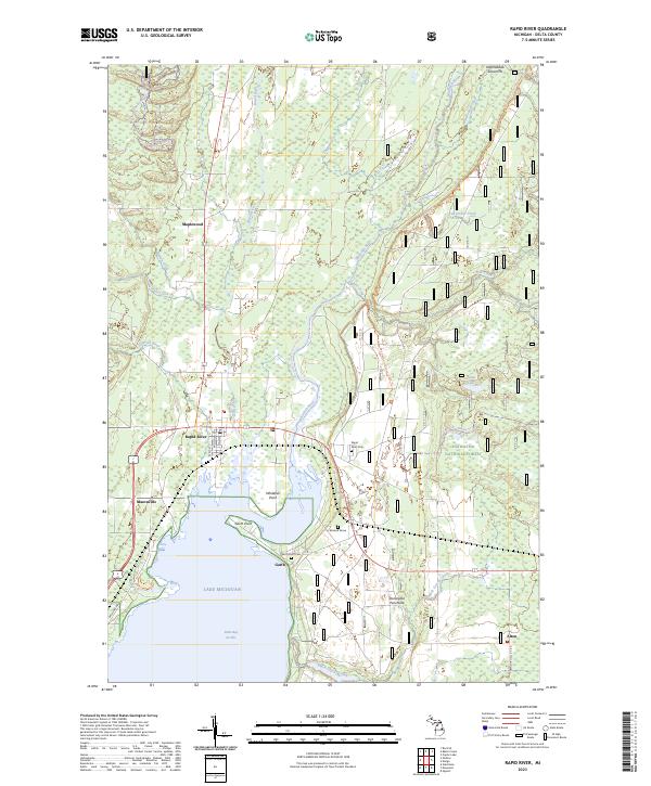 Rapid River, MI — USGS 7.5-minute topo (2023)
