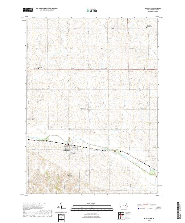 Blairstown, IA — USGS 7.5-minute topo (2022)