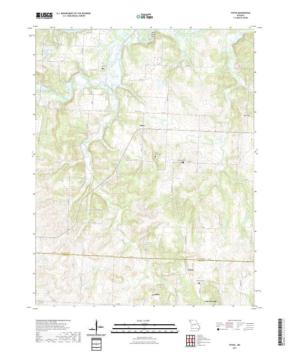 Tiffin, MO — USGS 7.5-minute topo (2021)