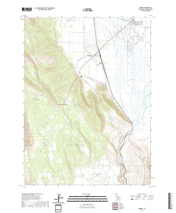 Bieber, CA — USGS 7.5-minute topo (2021)