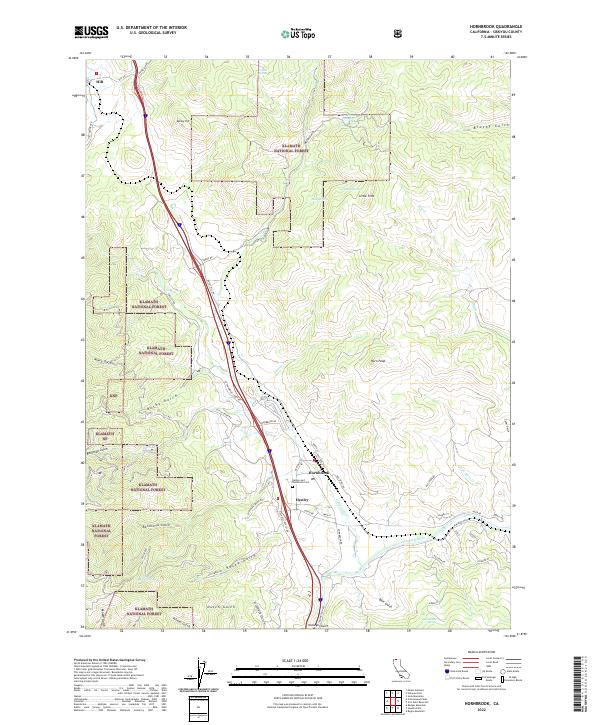Hornbrook, CA — USGS 7.5-minute topo (2022)