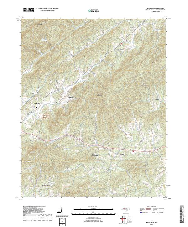 Kings Creek, NC — USGS 7.5-minute topo (2022)