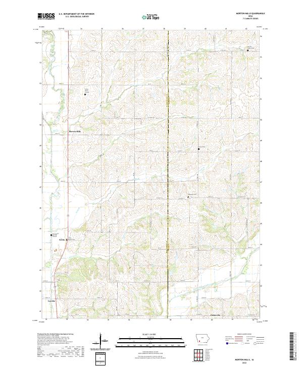 Morton Mills, IA — USGS 7.5-minute topo (2022)