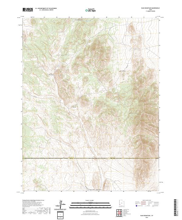 Blue Mountain, UT — USGS 7.5-minute topo (2023)