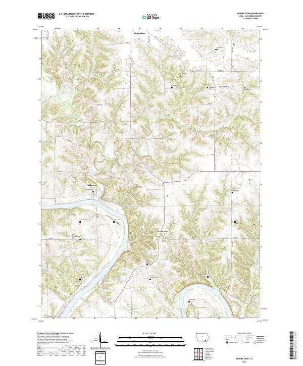 Mount Zion, IA — USGS 7.5-minute topo (2022)