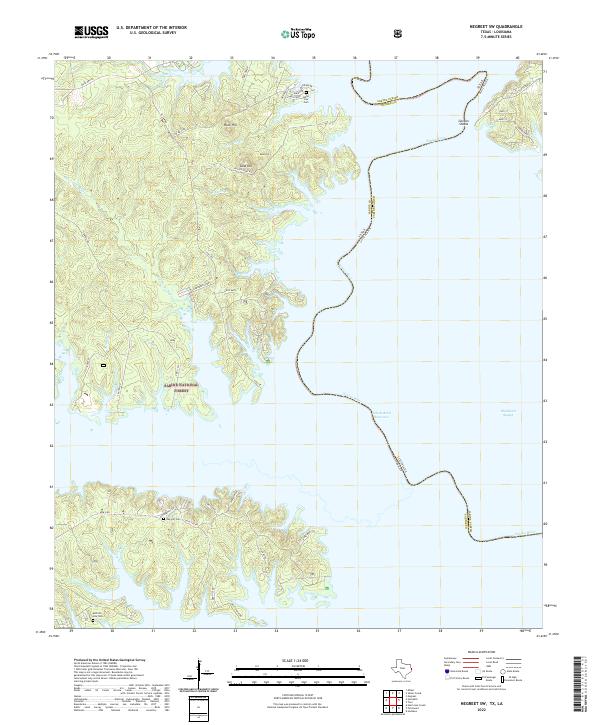Negreet SW, TX-LA — USGS 7.5-minute topo (2022)