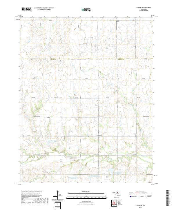Lamont SE, OK — USGS 7.5-minute topo (2022)