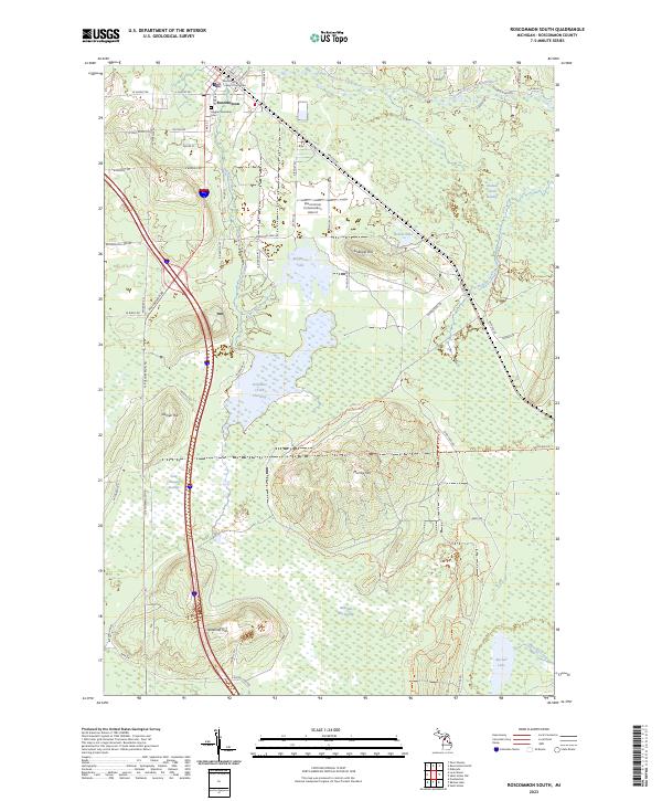 Roscommon South, MI — USGS 7.5-minute topo (2023)
