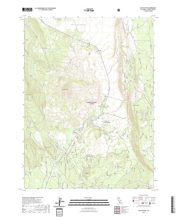 Old Station, CA — USGS 7.5-minute topo (2021)