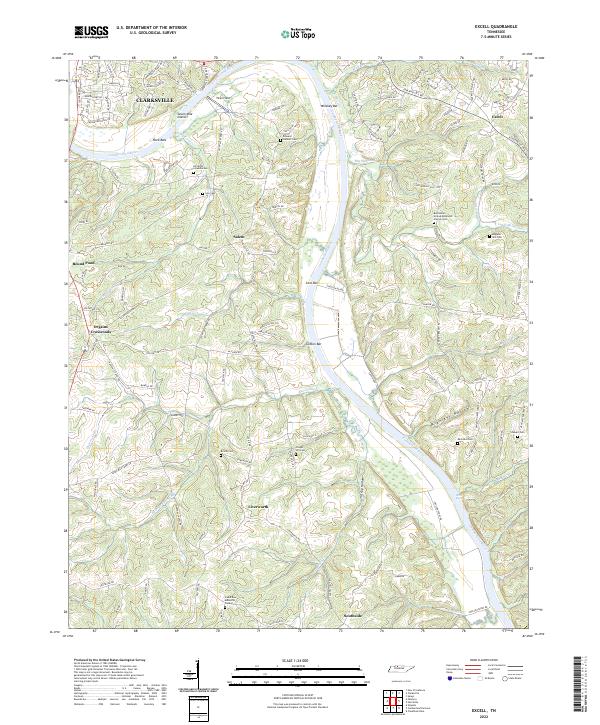 Excell, TN — USGS 7.5-minute topo (2022)