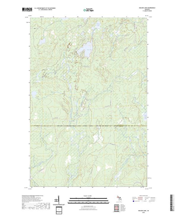 Nelson Lake, MI — USGS 7.5-minute topo (2023)