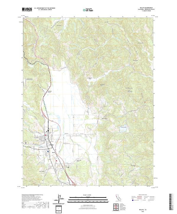 Willits, CA — USGS 7.5-minute topo (2022)
