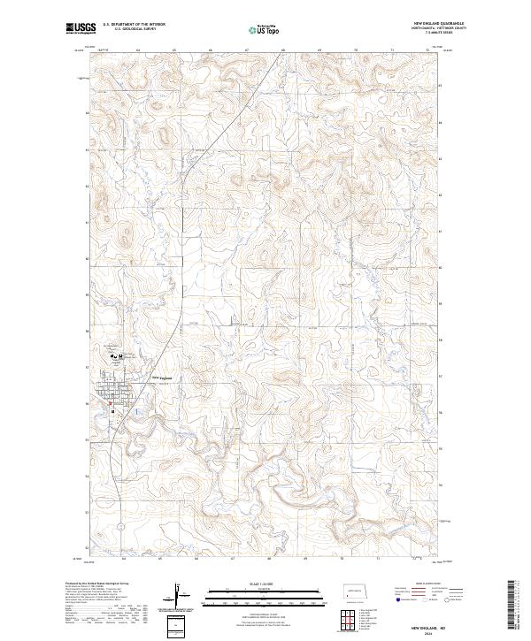 New England, ND — USGS 7.5-minute topo (2024)