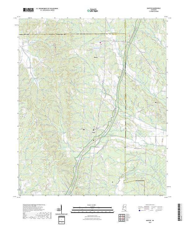 Mantee, MS — USGS 7.5-minute topo (2024)