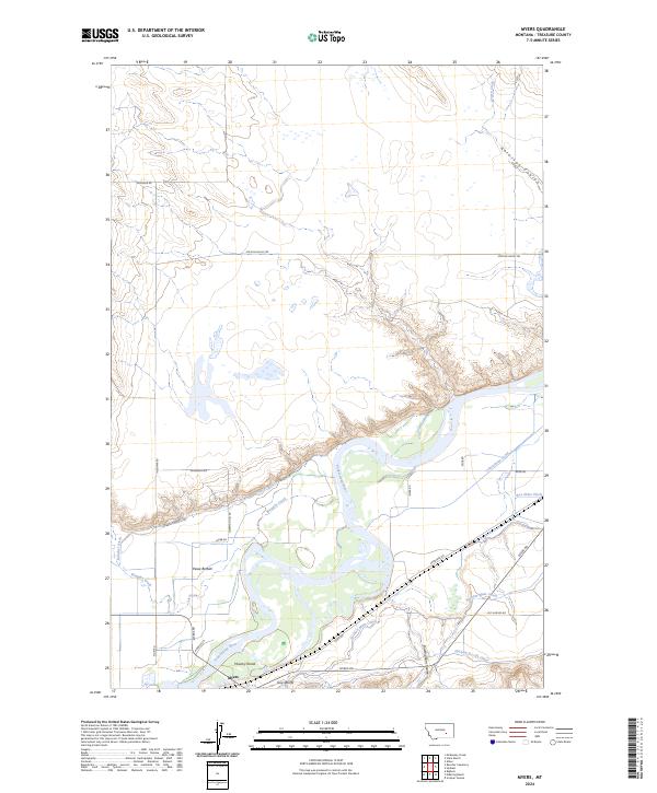 Myers, MT — USGS 7.5-minute topo (2024)