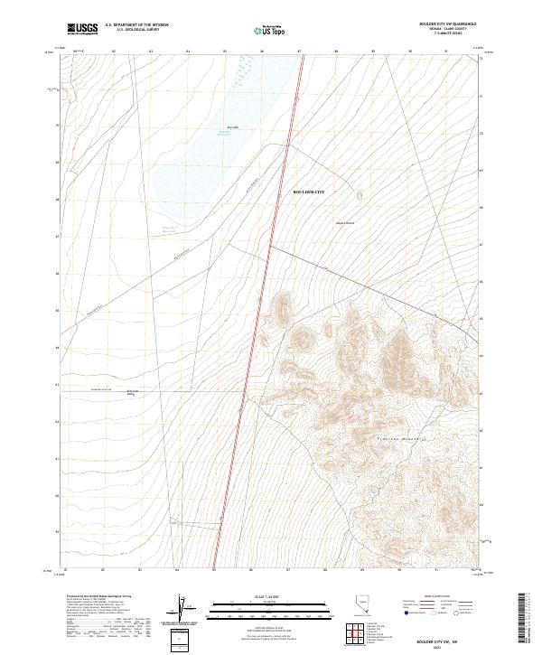 Boulder City SW, NV — USGS 7.5-minute topo (2021)