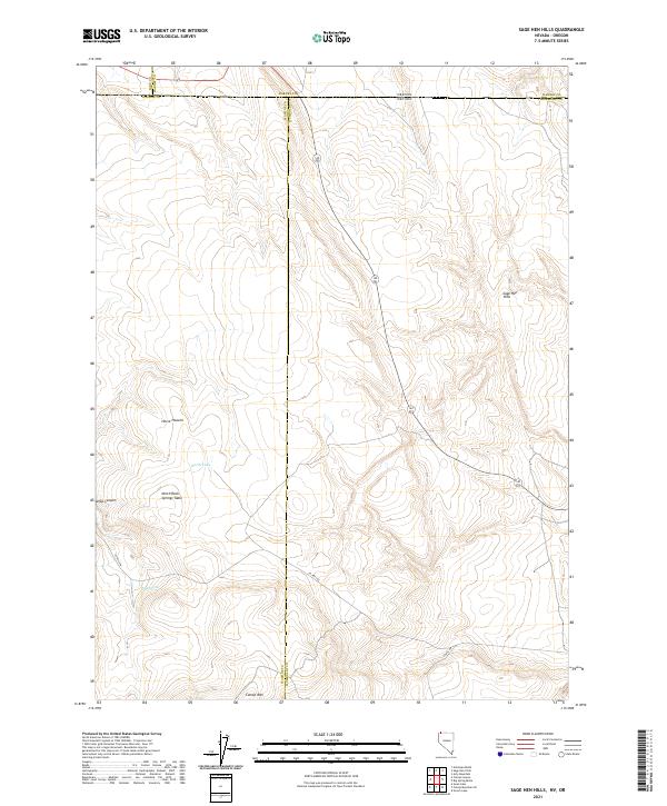 Sage Hen Hills, NV-OR — USGS 7.5-minute topo (2021)