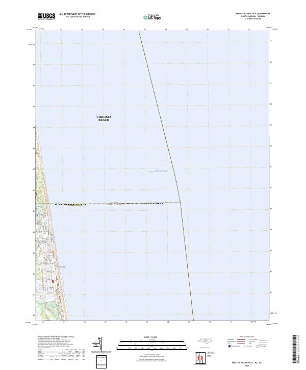 Knotts Island OE E, NC-VA — USGS 7.5-minute topo (2022)