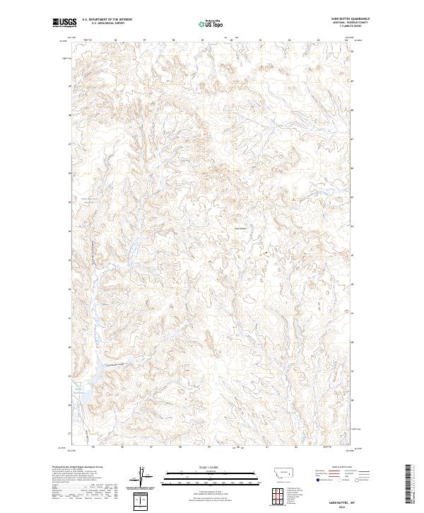Sand Buttes, MT — USGS 7.5-minute topo (2024)
