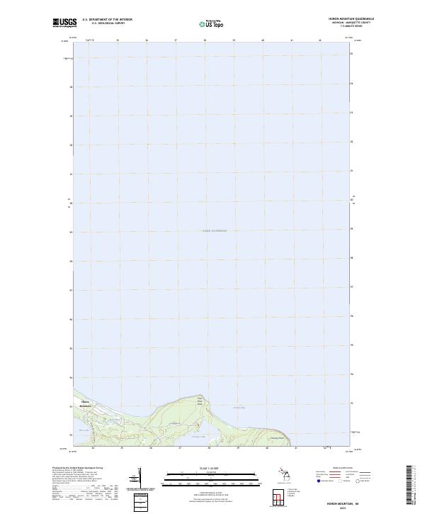Huron Mountain, MI — USGS 7.5-minute topo (2023)