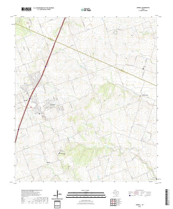 Jarrell, TX — USGS 7.5-minute topo (2022)
