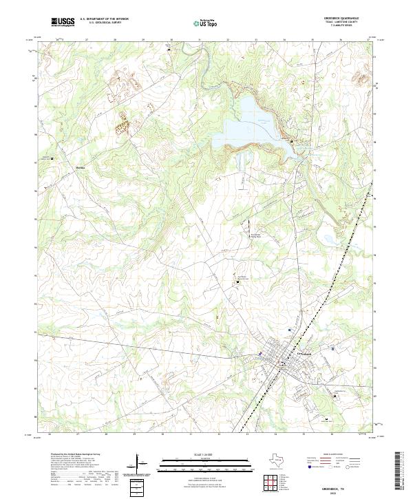 Groesbeck, TX — USGS 7.5-minute topo (2022)