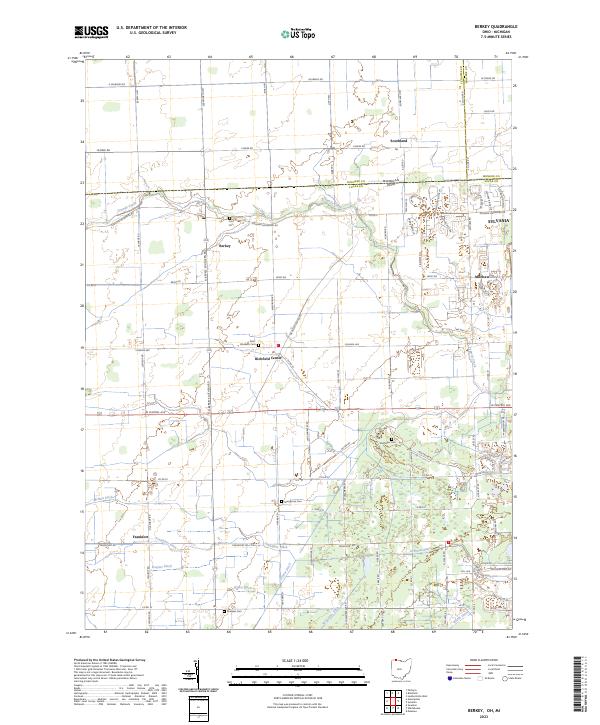 Berkey, OH-MI — USGS 7.5-minute topo (2023)