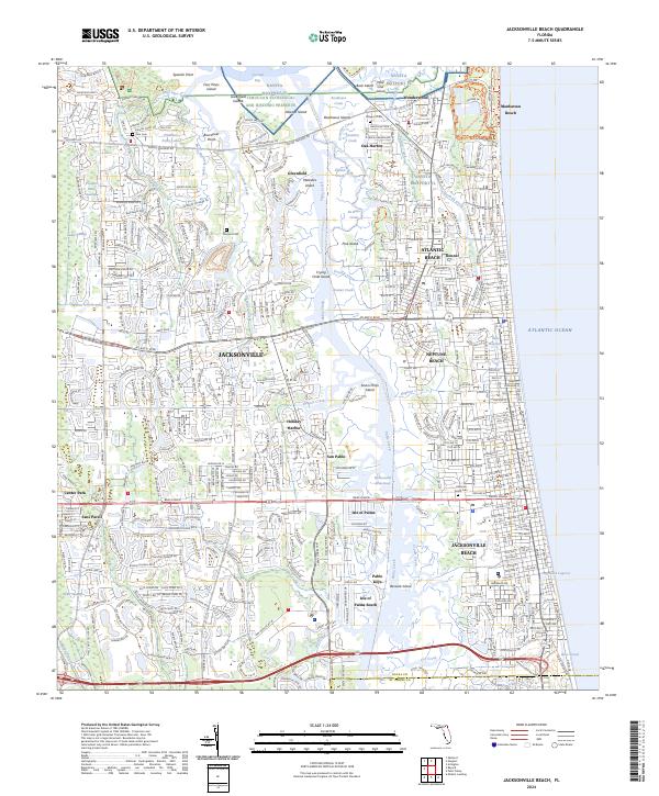 Jacksonville Beach, FL — USGS 7.5-minute topo (2024)