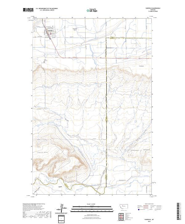 Fairfield, MT — USGS 7.5-minute topo (2024)