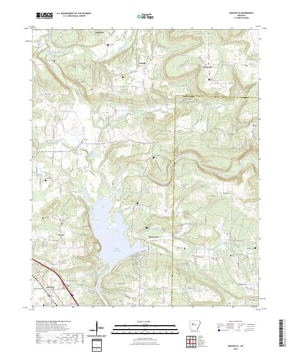 Knoxville, AR — USGS 7.5-minute topo (2024)