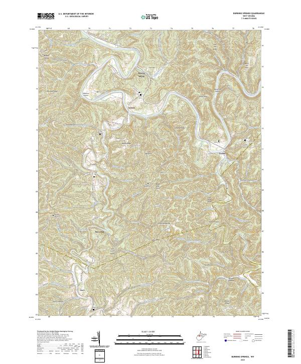 Burning Springs, WV — USGS 7.5-minute topo (2023)