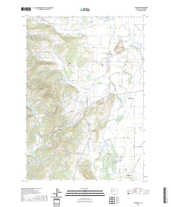 Cheshire, OR — USGS 7.5-minute topo (2024)